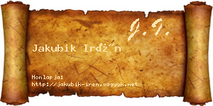 Jakubik Irén névjegykártya