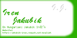 iren jakubik business card